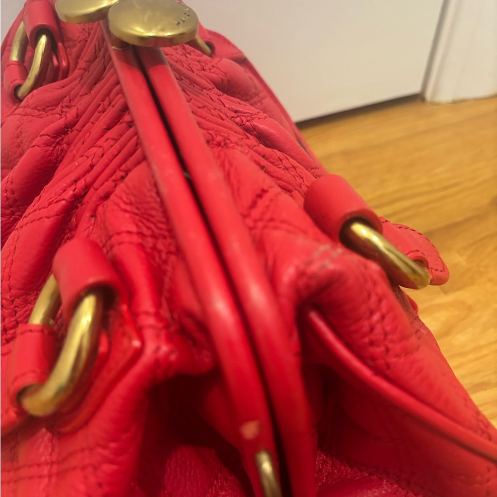 Marc Jacobs Stam Red Quilted Handbag - Picture 3 of 15